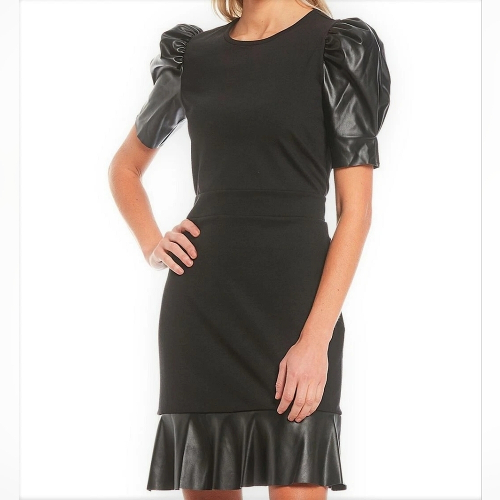 Elegant Michael Kors Black Puff Sleeve Dress